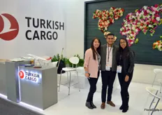 Claudia Paez, Alex Guerrens, and Tania Alvarado with Turkish Cargo, offering cargo flights from Quito straight to Istanbul.
